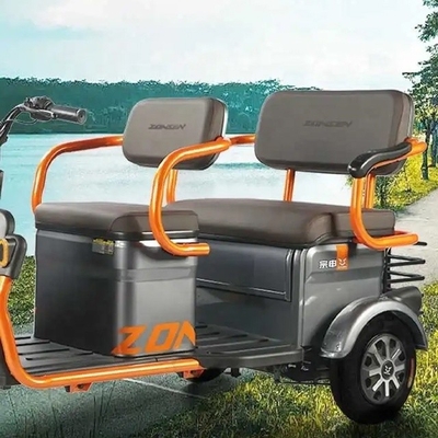 351-500w электрический трехколесный велосипед с пассажирским сиденьем и передней барабанной тормозной системой